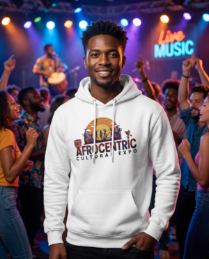 Afrocentric Mens White Hoodie